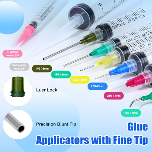Glue Syringe Needle Tip Squeeze Bottles (1mL-100mL) and 14G-25G Blunt Tip - size: 1ml-3ml-5ml-10ml-20ml-30ml-50ml-100ml