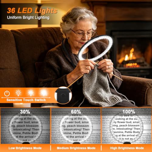 6X Hands Free Magnifying Glass with Light for Close Work, Neck Magnifier
