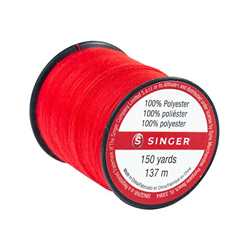 Singer 60128 All Purpose Polyester Thread, 150 Yards, Red - color: Red, size: 1- Pack