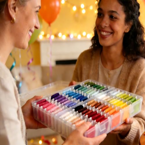 Friendship Bracelet String Kit String Bracelet Making Kit with 80 Skeins Embroidery Floss Cross Stitch Thread with Storage Box - color: 80 colors
