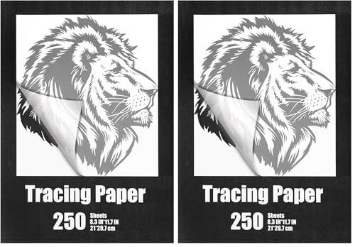 Tenare 250 Sheets Tracing Paper for Drawing Light up Tracing Paper Pad Translucent Sketching Drawing DIY Crafts Painting Works(White,8.3 x 11.7 Inch) (Pack of 2) - size: 8.3 x 11.7 Inch (Pack of 2)
