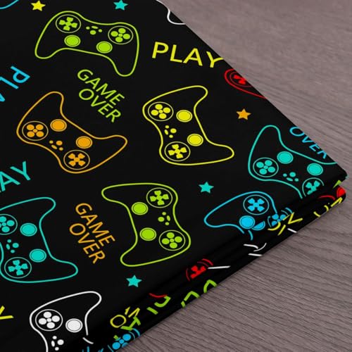 Boy Gamepad Fabric by The Yard,Game Console Fabric for Chairs Sofa Sewing,Hippie Graffiti Controller Soft Polyester No Stretch and Home DIY Projects Waterproof,1 Yard,36" L x 59" W - color: Game 02, size: 1 Yard