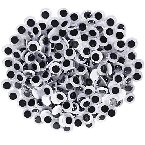 FEBSNOW 200Pcs 8mm Googly Wiggle Eyes Self Adhesive for DIY Crafts - size: 8mm