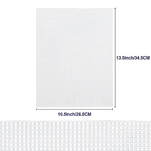 Caydo 8 Pieces 7 Count Plastic Canvas Sheets, Plastic Mesh Sheet - color: Clear White - 8pcs