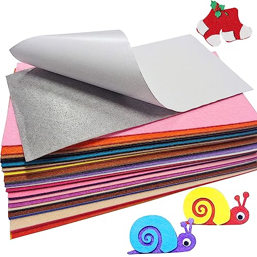 Jtnohx Self Adhesive Felt Sheets Adhesive Backed Felt Fabric Stiff Sheets - color: 33 Colors