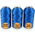 New brothread Huge Spools Embroidery Machine Thread -3xBlue - color: 3xBLUE