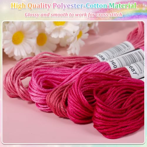 Paxcoo 447 Colors Embroidery Floss Cross Stitch Thread Friendship Bracelet Making String with Needles - color: 447 Colors