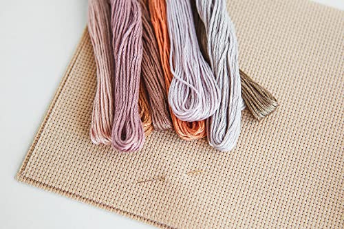 Aida Cloth 14 Count Cross Stitch Fabric,12×18inch,5Pcs (litgh Khaki) - color: Tan