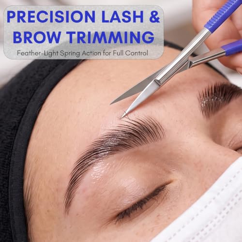 5" Spring Scissors Straight Eyebrow Eyelash Embroidery Snip - color: Mlt-mst-03