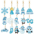 Yuxung 15 Pcs Christmas Diamond Art DIY Keychain Hanging Ornament, Cute - color: Cute