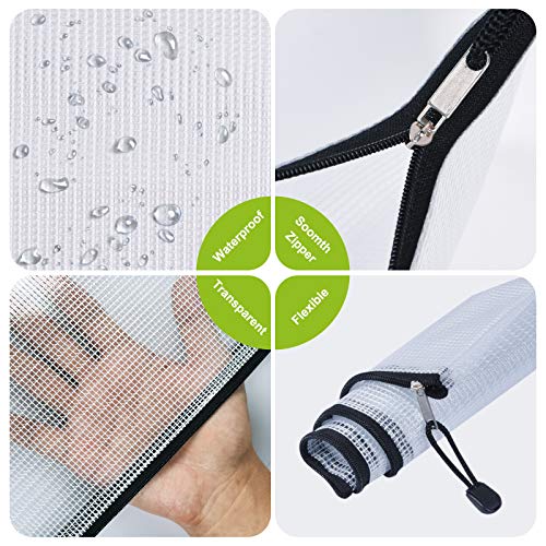 6PCS Mesh Zipper Pouch Bags: B5 Clear Zipper Pouches for Classroom, Black - color: Black, size: B5 (11.26×7.9 inch)
