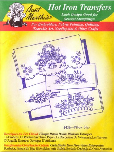 Aunt Martha's Hot Iron Embroidery Transer 3436 Pillow Slips