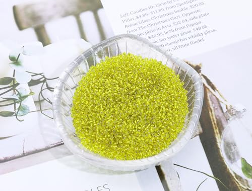 Glass Seed Beads Penta Angel 50g Mini Round Craft Loose Spacer Pony Beads for Earring Bracelets Necklace Waist Bead Jewelry Making(2mm, Lemon Yellow) - color: Lemon Yellow