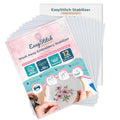 EasyStitchStudio 12 Pcs Stick n Stitch Embroidery Paper Sheets – 8.5” x 11” Water Soluble Stabilizer for Embroidery – Adhesive Stabilizer for Transferring Embroidery Patterns
