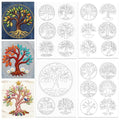 ORIGACH 4 Sheets Water Soluble Embroidery Patterns Stabilizers - Pre-Printed Tree of Life Designs - Stick & Stitch Embroidery Paper for Hand Sewing Lovers - color: Tree of Life