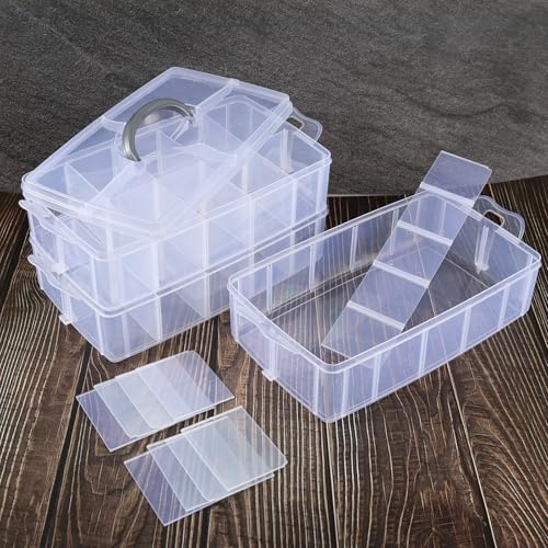 Plastic Storage Container Box with 30 Adjustable Compartments