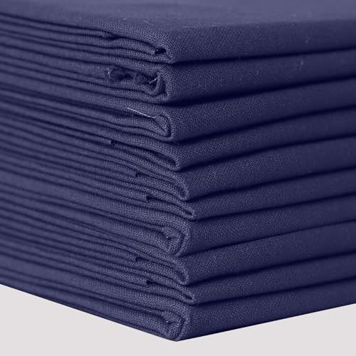 10 Pieces 18 x 21 Inches Cotton Fabric Precut Quilting Fabric Bundles Solid Colors Layer Cakes Quilt Material for DIY Craft Sewing Embroidery (Royal Bule) - color: Royal Blue