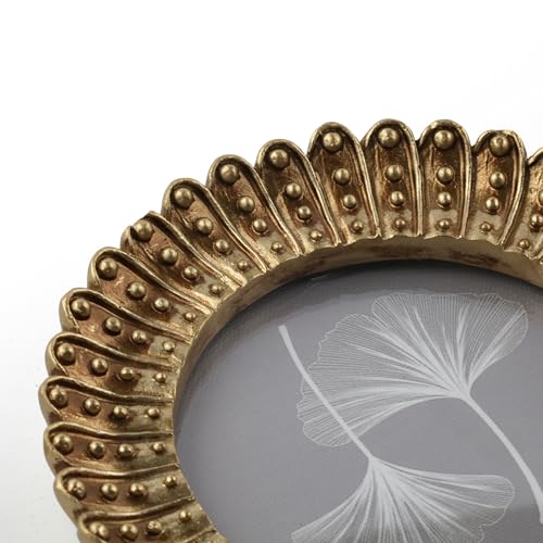 4x4 Antique Gold Round Picture Frame – Vintage Gold Frame with Glass Front – Art Deco Wall Hanging or Tabletop Photo Frame - color: 4x4 inch (Round)