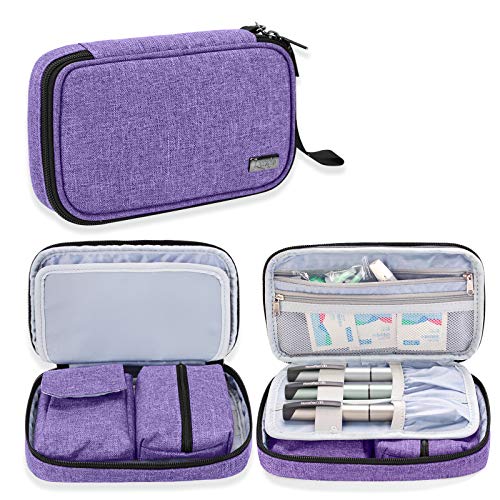 LUXJA Diabetic Supplies Travel Case, Purple - color: Purple