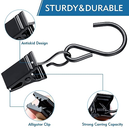 Christmas Light Clips Hanging Hooks - 50 Pack Outdoor String Light Clips - Metal Camper Awning String Party Light Hook - Holiday Light Clips Hangers Canopy Tent RV Xmas Decor Clamps - size: 2.36 Inch
