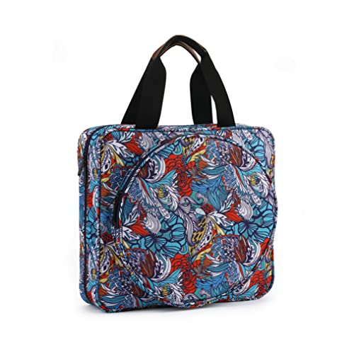 Multifunctional Embroidery Supplies Storage Tote Bag, Large-Capacity Embroidery Project Storage Bag - color: Vector Flower Square