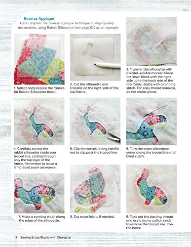 Sewing Scrap Blocks with Character (Landauer) 60 Fresh, Modern Patchwork Patterns for Quilters - Step-by-Step Instructions for Baby Dragons, Raccoons, Elephants, Lions, Bunnies, Foxes, and More