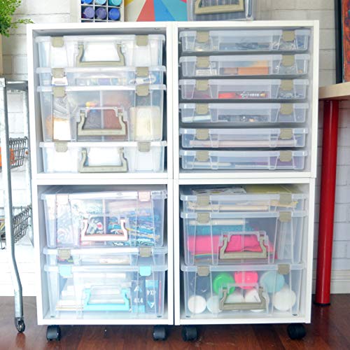 ArtBin 9100AB Super Satchel Slim 1 Open Compartment, Art & Craft Organizer, [1] Plastic Storage Case, Clear - style: 1 Compartment