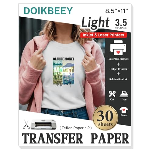 Heat Transfer Paper - 30 Sheets, 8.5" X 11" Light Iron On Transfer Paper - color: Light, size: 30 Sheets