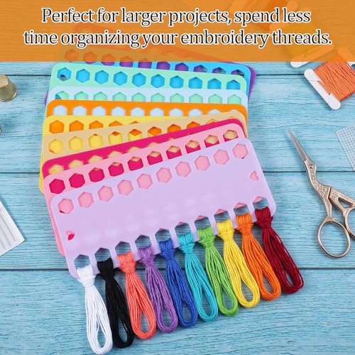 10Pcs Embroidery Floss Organizer, 10 Colors Embroidery Thread Organizer, Embroiderys Floss Bobbins Organizers Storage Tool for Sewing Needlework Wire Keeper Craft DIY, Cross Stitch Supplies