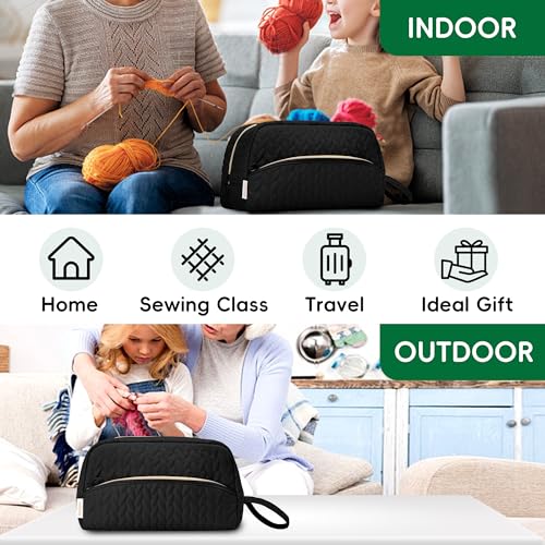KarSyon Crochet Bag for Yarn Storage Knitting Crochet Supplies Accessories - color: Black
