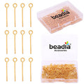 BEADIA 18K Gold Plated Open Eye Pins Non Tarnish 20mm 200pcs for Jewelry Making Findings - color: Open Eye Pins Gold, size: 20x0.7mm