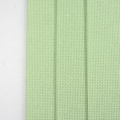 KCS 3 pc of 12" x 18"(30cmx45cm) Counted Cotton Aida Cloth Cross Stitch Fabric (Light Green,18CT) - color: Light Green, size: 18CT