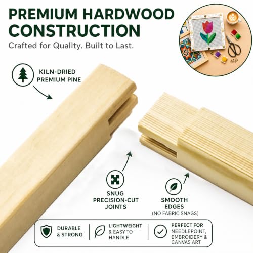 KAQAHIDO 6 Szie Needlepoint Stretcher Bars, 24pcs Set - size: 4Pcs Set ( 6"+8"+10"+12"+14"+16")