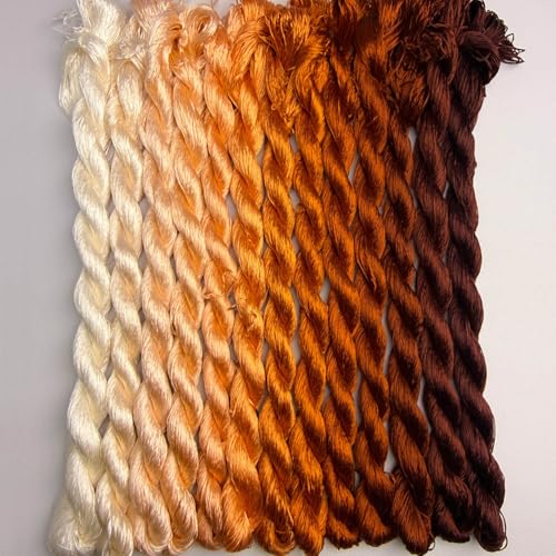 100% Mulberry Silk Embroidery Thread 13 Colors 110m Each (30) - color: 30