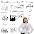 Dtf Transfers Ready to Press - 20Pcs Motivational Sleeve Designs Iron on Transfer, Positive Affirmation Iron on Decals Patches for T Shirts, Encouraging Heat Transfer for DIY Hoodies Clothes - color: Motivational 344
