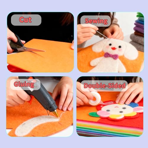 120 Pcs Craft Felt Sheets, 40 Colors 4 x4 Inch Felt Fabric DIY Crafts