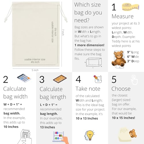 PALTERWEAR 100% Cotton Drawstring Bags 10‑Pack 5x7 Lightweight 70 GSM Muslin Pouch Set | Reusable Gift, Craft, Pantry, Travel Storage | Double Drawstring (Natural Beige, 5 x 7 Inches) - size: 5 x 7 Inches