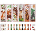 ACRNIGHEET 6 PCS Cross Stitch Bookmark Kit Animals Patterns DIY Stamped Embroidery Bookmark Kit DIY Bookmarks Crossstitch Kits Adul Stamped Embroidery Bookmarks with Instructions 11CT - style: Forest animal patterns