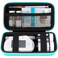 Elonbo Diabetic Supplies Travel Case for Glucose Meter Diabetes Testing Kit - color: Green