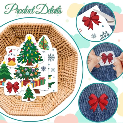 GLOBLELAND 4 Sheets Christmas Tree Water Soluble Embroidery Pattern - color: Christmas Tree Gift