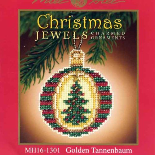 Golden Tannenbaum Beaded Counted Cross Stitch Ornament Kit Mill Hill 2011 MH161301