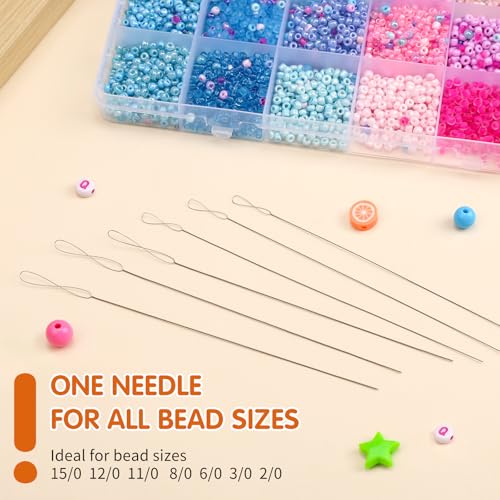 UOOU Beading Needles, 6 Pcs Collapsible Beading Needle for Seed Beads - style: 0.4/0.5 x 130 mm