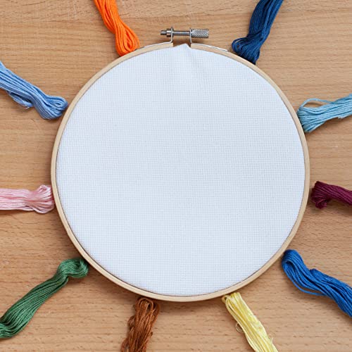 Essentials by Leisure Arts 8 Inch Bamboo Embroidery Hoop with Adjustable Tension Screw, Smooth Lightweight Hoop for Cross Stitch, Needlepoint, Quilting and Sewing