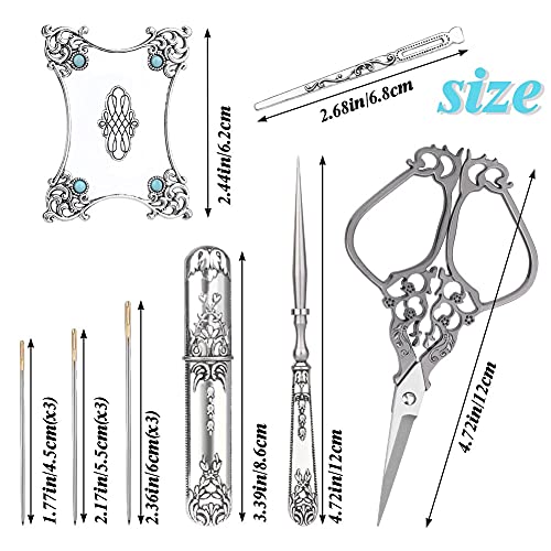 SHWAKK Embroidery Scissors Kit, Vintage Stainless Steel Scissors Silver - color: Silver