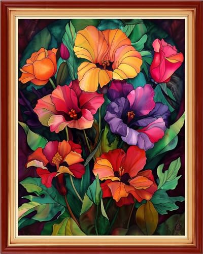 Artvxeay Stamped Cross Stitch Kits - Embroidery Kits for Beginners Cross Stitch Kits for Adults 11 CT Printed Patterns Needlepoint Kits- (Colorful Flowers 16x20 inch) - color: Colorful Flowers 16x20 inch