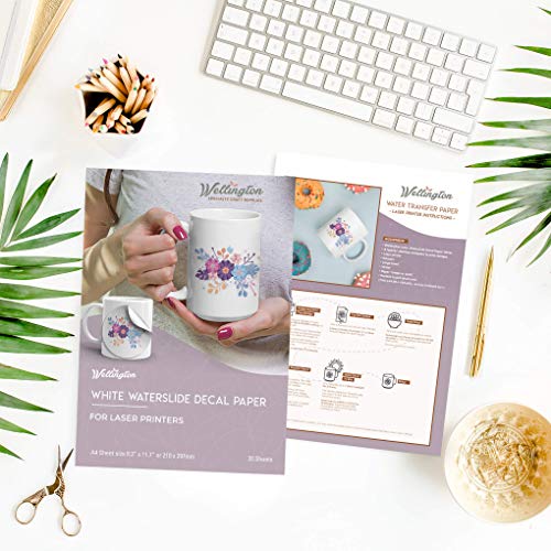 Waterslide Decal Paper Laser White 20 Sheets A4 Size - color: Laser - White