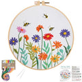 Louise Maelys Embroidery Kit for Beginners Daisy Flower Bee Stitch Set - color: daisy flowers