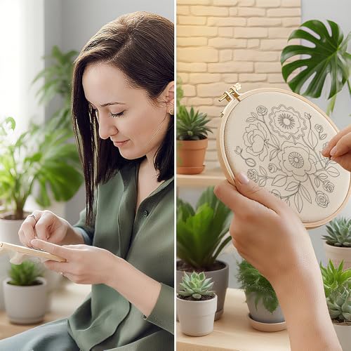ORIGACH 4 Pack Floral Embroidery Kits for Beginners - style: Floral