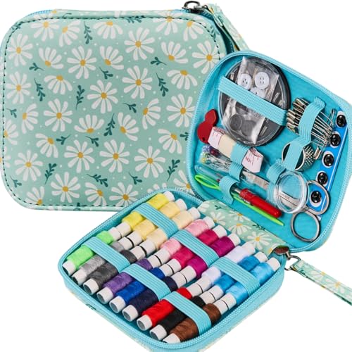 Bobode Printing Sewing Kit Travel Basic Sewing Kit for Adults, - color: Chrysanthemum