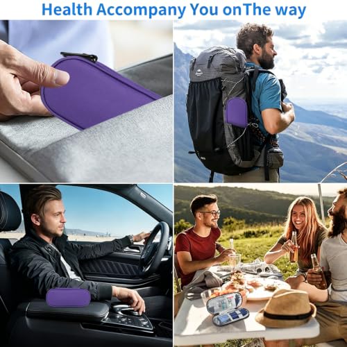 Insulin Pen Cooler Travel Case with 2 Reusable TSA Approved Ice Packs, Diabetic Medication Insulated Cooler Bag for Insulin Pens and Other Diabetic Supplies Storage Dark Purple - color: Dark Purple